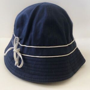 3/$12 Vintage Sportina Navy & White Sun Bucket Hat